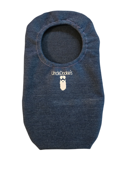 ADULT AND PEDIATRIC CUSTOMIZED STRETCH DENIM OSTOMY BAG COVER PLAIN OR FOR YOUR UPLOADED IMAGE